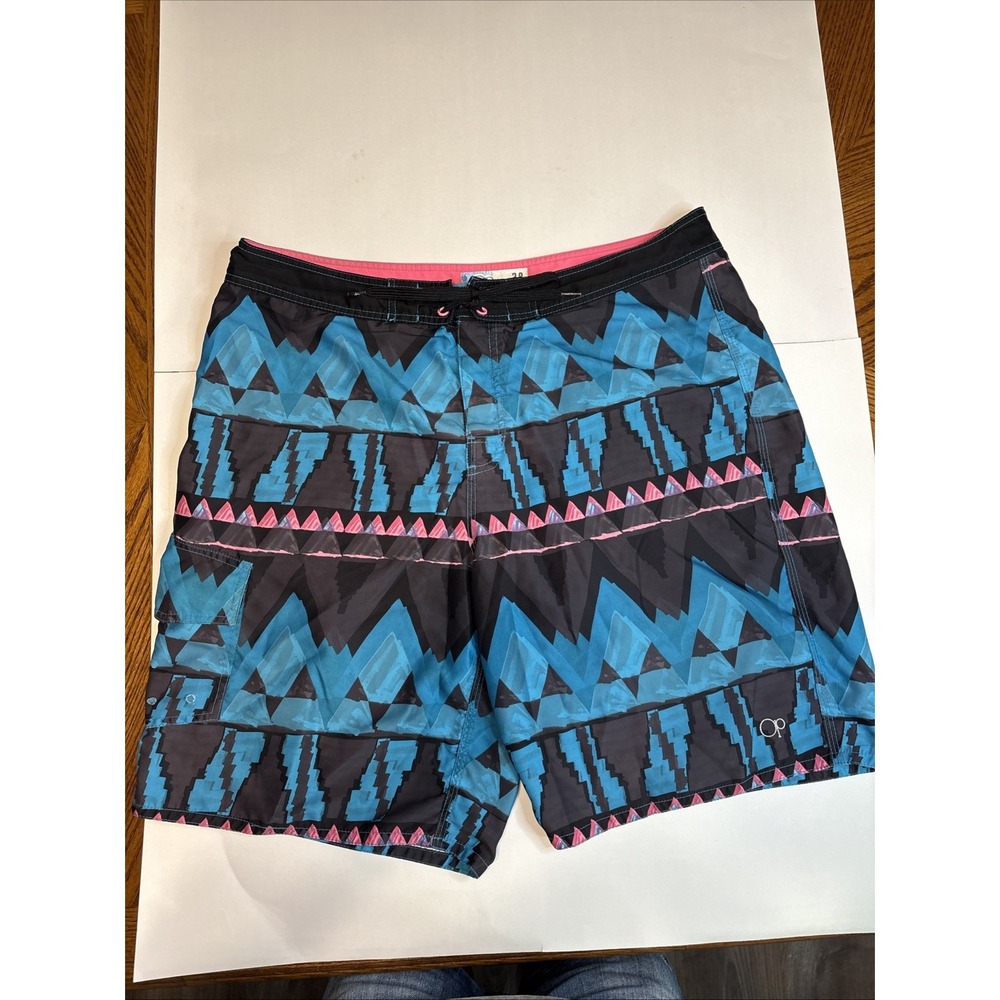OP Ocean Pacific Mens Size 38 Multicolor Board Shorts Swim Trunks Y2K Retro Swim